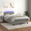 cadre de lit avec matelas LED Gris clair 120x200 cm