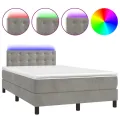 cadre de lit avec matelas LED Gris clair 120x200 cm