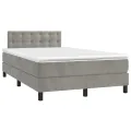 cadre de lit avec matelas LED Gris clair 120x200 cm