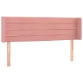 Tête de lit avec oreilles Rose 147x16x78/88 cm Velours