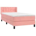 cadre de lit avec matelas Rose 100x200 cm Velours