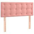 cadre de lit avec matelas Rose 100x200 cm Velours