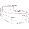 cadre de lit avec matelas Rose 100x200 cm Velours