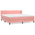 cadre de lit avec matelas Rose 160x200 cm Velours