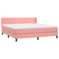 cadre de lit avec matelas Rose 160x200 cm Velours
