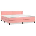 cadre de lit avec matelas Rose 200x200 cm Velours
