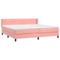 cadre de lit avec matelas Rose 200x200 cm Velours