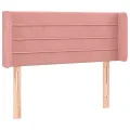 Tête de lit avec oreilles Rose 93x16x78/88 cm Velours