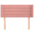 Tête de lit avec oreilles Rose 93x16x78/88 cm Velours