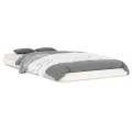Cadre de lit blanc 90x190 cm simple bois massif de pin