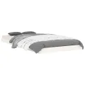 Cadre de lit blanc 90x190 cm simple bois massif de pin