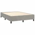 cadre de lit et matelas Gris clair 140x200cm Velours