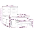 cadre de lit et matelas Gris clair 140x200cm Velours