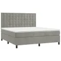 cadre de lit matelas et LED Gris clair 160x200 cm