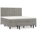 cadre de lit et matelas Gris clair 160x200cm Velours
