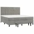 cadre de lit et matelas Gris clair 160x200cm Velours