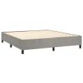 cadre de lit et matelas Gris clair 160x200cm Velours