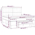 cadre de lit et matelas Gris clair 160x200cm Velours