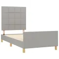 Cadre de lit avec tête de lit Gris clair 90x190 cm Tissu