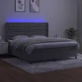 cadre de lit matelas et LED Gris clair 160x200 cm