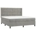 cadre de lit matelas et LED Gris clair 160x200 cm