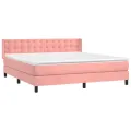 cadre de lit avec matelas Rose 180x200 cm Velours