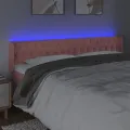 Tête de lit à LED Rose 183x16x78/88 cm Velours