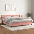 cadre de lit avec matelas Rose 200x200 cm Velours