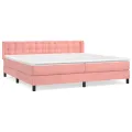 cadre de lit avec matelas Rose 200x200 cm Velours