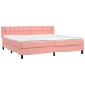 cadre de lit avec matelas Rose 200x200 cm Velours