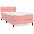cadre de lit avec matelas Rose 90x200 cm Velours