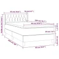 cadre de lit avec matelas Rose 90x200 cm Velours