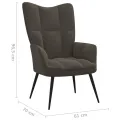 Chaise de relaxation Gris foncé Velours