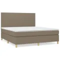 cadre de lit avec matelas Taupe 160x200 cm Tissu