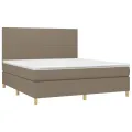 cadre de lit avec matelas Taupe 160x200 cm Tissu