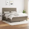 cadre de lit avec matelas Taupe 160x200 cm Tissu