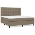 cadre de lit avec matelas Taupe 160x200 cm Tissu