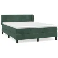 cadre de lit et matelas Vert foncé 140x190cm Velours