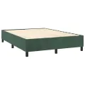 cadre de lit et matelas Vert foncé 140x190cm Velours