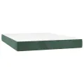 cadre de lit et matelas Vert foncé 140x190cm Velours