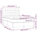 cadre de lit et matelas Vert foncé 140x190cm Velours