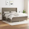 cadre de lit avec matelas Taupe 160x200 cm Tissu