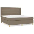 cadre de lit avec matelas Taupe 160x200 cm Tissu