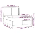 cadre de lit et matelas Vert foncé 140x190cm Velours