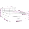 cadre de lit et matelas Vert foncé 140x190cm Velours