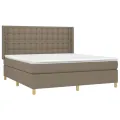 cadre de lit matelas et LED Taupe 160x200 cm Tissu