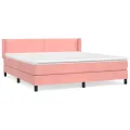 cadre de lit avec matelas Rose 180x200 cm Velours