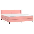 cadre de lit avec matelas Rose 180x200 cm Velours