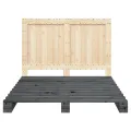 Cadre de lit avec tête de lit gris 140x200 cm bois pin massif