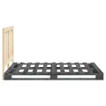 Cadre de lit avec tête de lit gris 140x200 cm bois pin massif